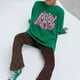 thumbnail image 4 of Suéter de punto Jacquard con estampado de letras y manga larga y cuello redondo de invierno para mujer, 4 of 6