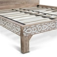 thumbnail image 5 of World Interiors Haveli Mango Wood Geometric Carved Queen Bed in Natural, 5 of 5