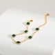 thumbnail image 4 of Pulsera de esmeraldas para mujer Pulsera delicada chapada en oro verde esmeralda para mujeres Adolescentes Niñas Perfecta para regalar, 4 of 5