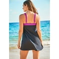 thumbnail image 2 of Swim 365 Women's Plus Size Two-Piece Colorblock Swim Dress, 2 of 3