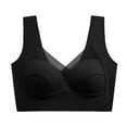 thumbnail image 3 of Bigersell Sports Bras for Women Smoothing Push-up Bra Ladies Seamless Comfort Strap V-Neck Crop Tank Tops Bras Everyday Wire-Free Padded Bras No Underwire Black L, 3 of 4