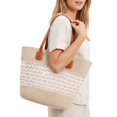 thumbnail image 3 of BadPiggies Women's Straw Shoulder Bag Large Rattan Woven Totes Handmade Summer Beach Handbag Top Handle Purse - White, 3 of 10