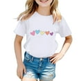 thumbnail image 1 of Hauts et T-Shirts pour Filles, Mignon Imprimé Graphique, Col Rond, Manches Courtes, pour l'Été, Tenue Décontractée, 1 of 4