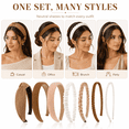 thumbnail image 5 of HBlife 7 Pack Headbands for Women Girls Headbands Trendy Brown Knotted Solid Head Bands Pearl Headband Non Slip Hairbands Cute Hair Accessories Multi-style Headband Pack, 5 of 7
