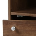 thumbnail image 3 of IRIS 3 Tier Wood Storage Shelf with Door, Brown, 3 of 3
