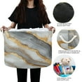 thumbnail image 6 of WOBOGO Black Gold Marble Pattern Toy Storage Basket 20×14in Canvas Laundry Hamper for Living Room Kids Room Bathroom Organizer, 6 of 6