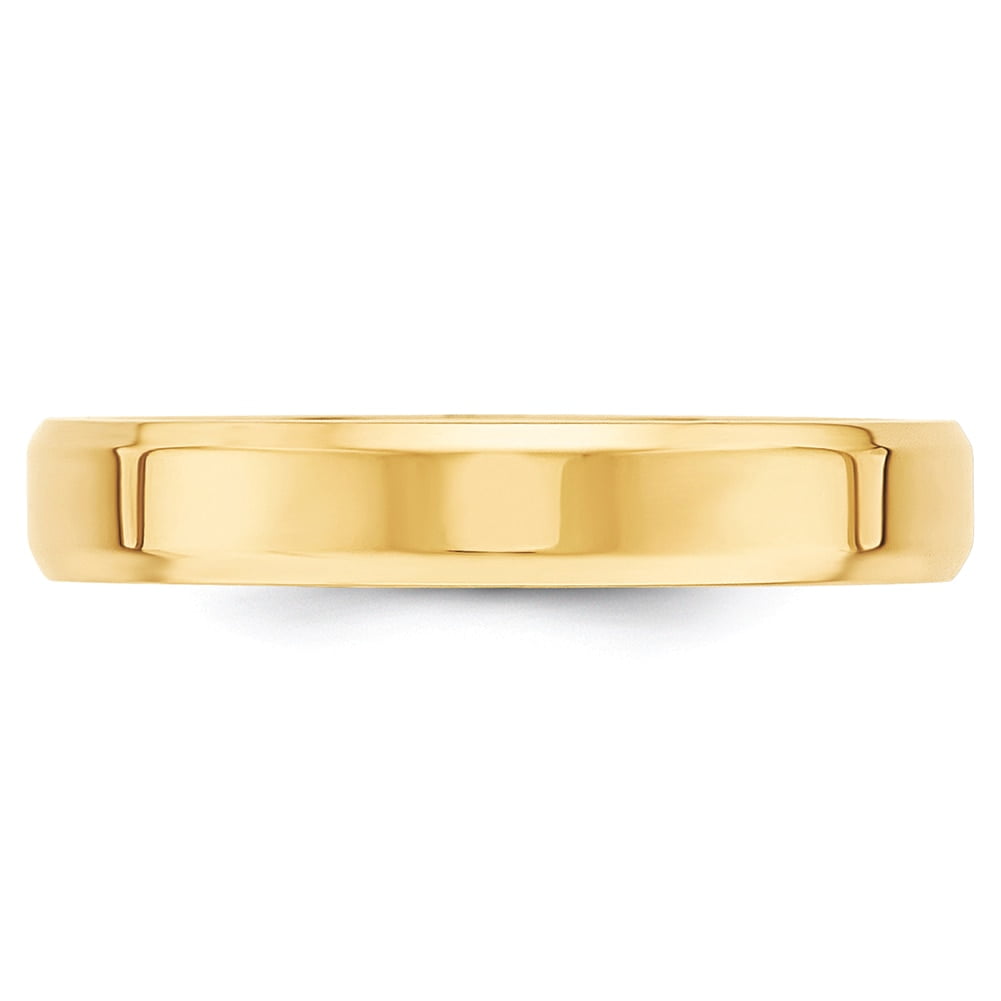 Lex & Lu 14k Yellow Gold 4mm Bevel Edge Comfort Fit Band Ring
