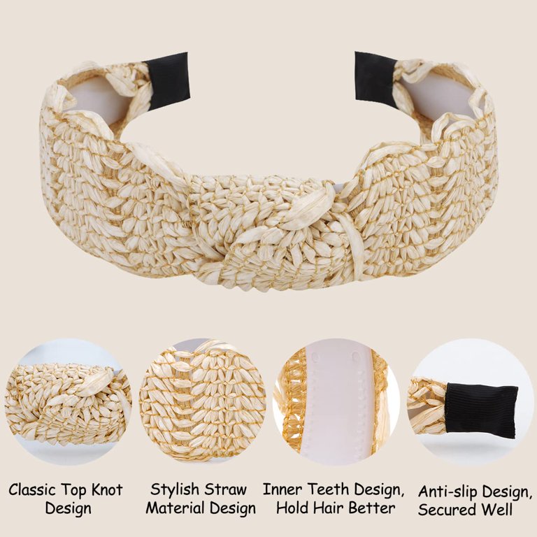 Raffia Headbands Straw Headband Boho Headbands, Top Knot  display picture 2