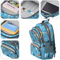 thumbnail image 4 of Multicolor Cat and Paw Print Blue Cute School Backpack Bag with Padded Back and Adjustable Shoulder Straps 16.9 X 12.6 X 5.9 Inches, 4 of 5