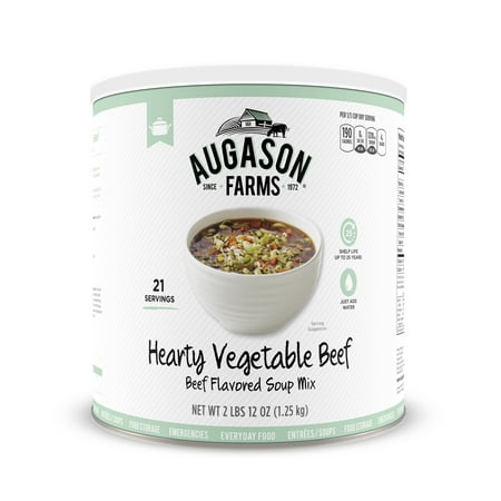 Augason Farms Hearty Vegetable Beef Flavored Soup Mix 2 lb 12 oz No. 10 Can