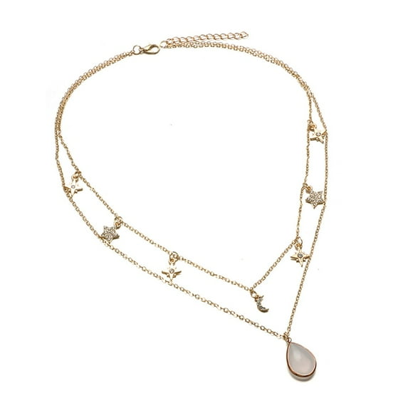 Chain Necklace Simple Round Diamond Necklace Multi-Layer Alloy Chain Clavicle Chain