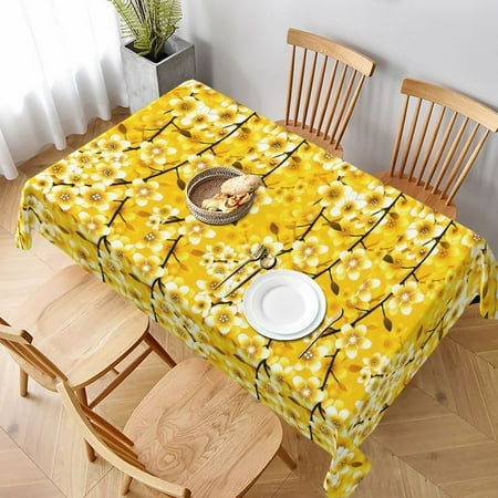 

Tablecloth Floral Pattern Background Table Cloth For Rectangle Tables Waterproof Resistant Picnic Table Covers For Kitchen Dining/Party(60x90in)