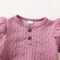 thumbnail image 6 of 6 Months Baby Girls Clothes 12 Months Girls 3PCS Outfits Set Solid Color Infant Girls Long Sleeve Top Pants Set with Headband Pink, 6 of 10