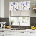 thumbnail image 4 of 2 Pack Valances for Window, Merry Christmas Short Curtains for Kitchen Bedroom Living Room, Winter Xmas Snowflakes Blue Yellow Rod Pocket Small Window Treatment Valance Drapes 42 x 12 Inch, 4 of 8