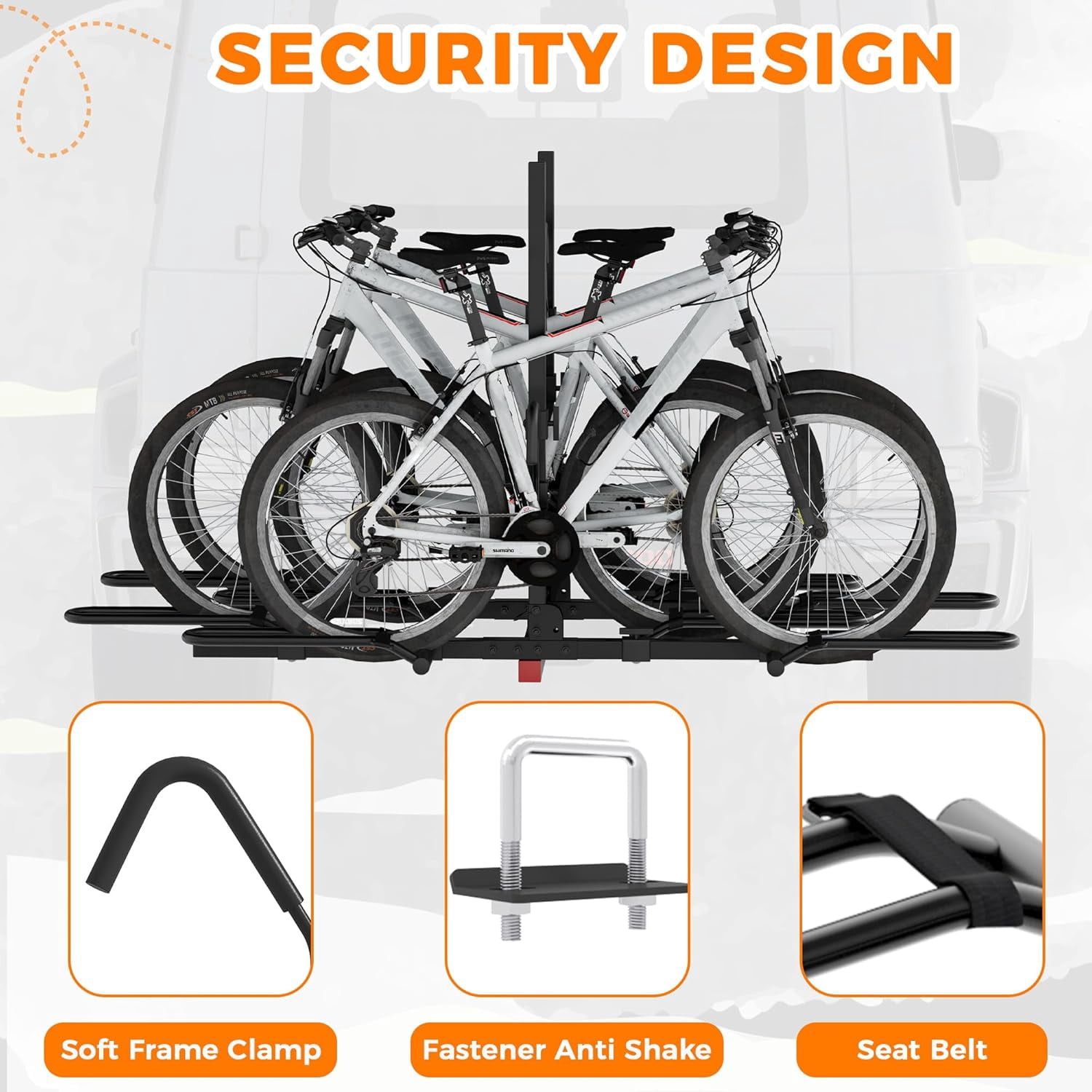 Bike Rack Hitch for Car, 180 Lbs Capacity for 4-Bike with Foldable Tilt Design Hitch Bike Rack for Cars Trucks and SUV with 2" Hitch Receiver