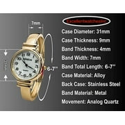 New Gold Geneva Metal Band Slim Case Womens Bangle Cuff Watch