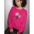 thumbnail image 2 of Butterflies And Daisies. Sweatshirt Women -Image by Shutterstock, Female 5X-Large, 2 of 4
