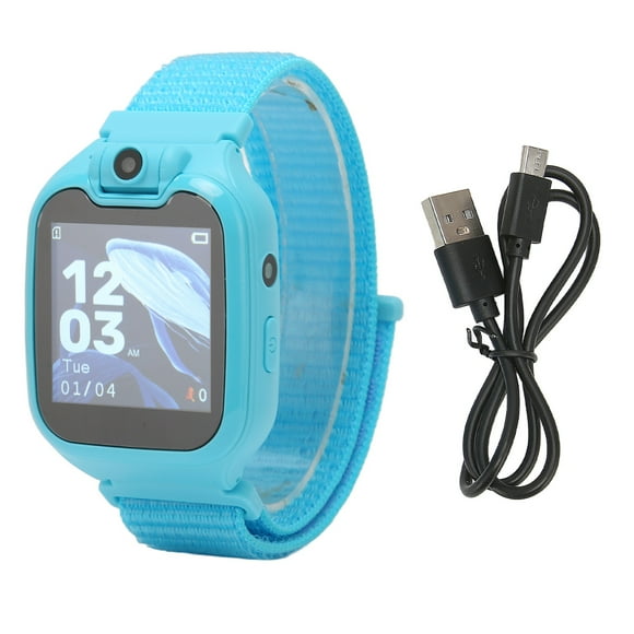 ZOUSSIQI 2G GSM Kids Cell Phone Watch 300000 Pixels 1.54in Color Touch Screen 400mAh Two Way Video Call SOS Smart Kids Watch with Classroom Mode Blue EL225#22839