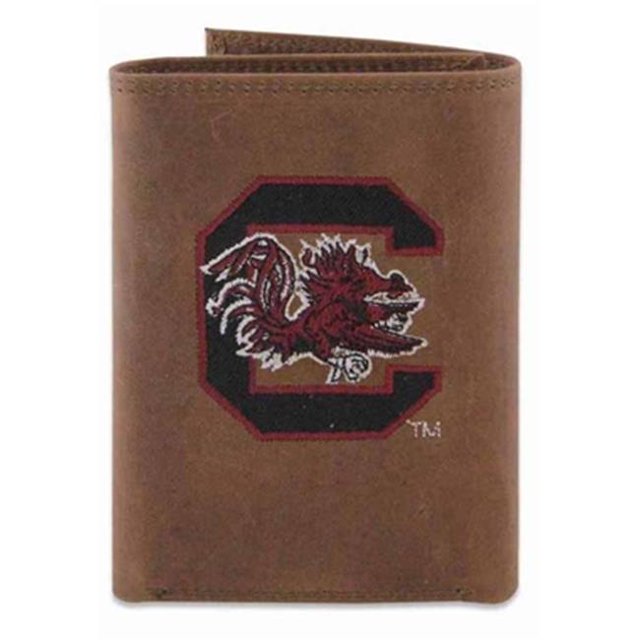 South Carolina Trifold Embroidered Leather Wallet