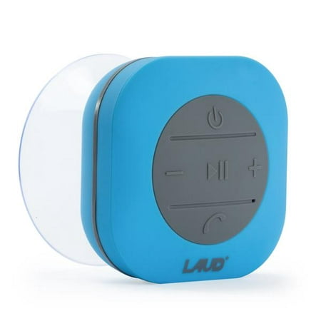 Laud Portable Wireless Shower Speaker – IPX4 Waterproof – Super Strong Suction Cup - Built-in Mic For Hands free Callinge - Water Resistant Rubber