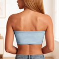 thumbnail image 4 of QHFBli Women Lace Front Closure Strapless Bras, Wireless Lift Push Up Adjust Bra, Anti-Slip Side Support All Match Wedding Bandeau Underwear Blue M, 4 of 5