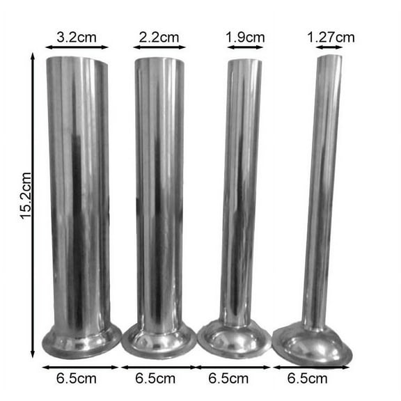 4Pcs 8# Sausage Funnel For Meat Grinder, Stainless Steel Sausage Enema YIWEI