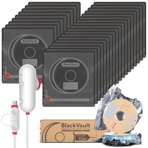 Bolsas de almacenamiento de filamentos Vacbird a prueba de luz con bomba USB, 30 unidades