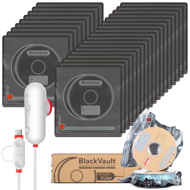 Bolsas de almacenamiento de filamentos Vacbird a prueba de luz con bomba USB, 30 unidades