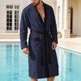 thumbnail image 2 of NOLDARES Mens Robe Cotton Terry Cloth Shower Bathrobe Spa Towel Bath Robes for Men(Navy,XL), 2 of 9