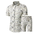 thumbnail image 1 of Cloudstyle Men's Floral 2 Piece Tracksuit Short Sleeve Top and Shorts, 1 of 2