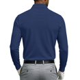 thumbnail image 5 of Resicozy Mens Polo Shirt Long Sleeve Athletic Solid Color Collar Golf Shrit Navy 4XL, 5 of 8