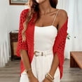 thumbnail image 4 of Kilaqueen Women's Crochet Cardigan Shrug, Open Front Short Sleeve Hollow Out Knit Bolero, Lightweight Summer Cover Up for Dresses and Beach Outfits, 4 of 8