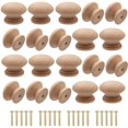 thumbnail image 1 of Perillas de madera para gabinete Cangder, 20 piezas, 3,3 cm de diámetro, tipo hongo, 1 of 8