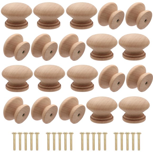 Perillas de madera para gabinete Cangder, 20 piezas, 3,3 cm de diámetro, tipo hongo