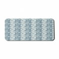 thumbnail image 1 of Abstract Computer Mouse Pad, Cold Blue Toned Monochrome Geometric Shapes Hand Paint Symbols Pattern, Rectangle Non-Slip Rubber Mousepad X-Large, 35" x 15", Pale Blue Slate Blue, by Ambesonne, 1 of 2