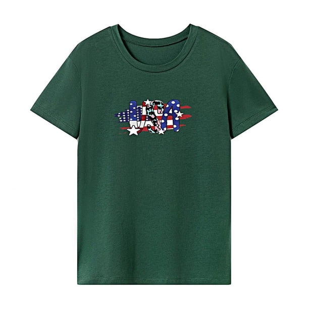 Camiseta para Mujer Verano Señoras Elegante Ropa Deportiva Camiseta con Cuello Redondo para Acampar Trabajo S