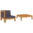 thumbnail image 1 of vidaXL 2 Piece Garden Lounge Set with Cushions Solid Acacia Wood, 1 of 5