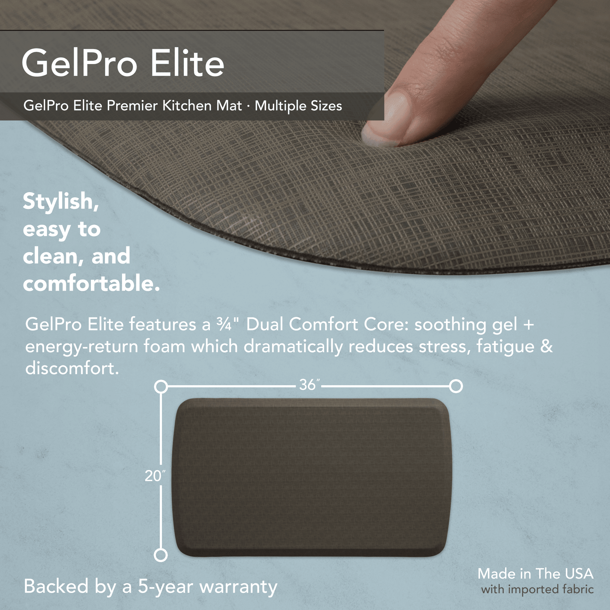 GelPro Elite Anti-Fatigue Kitchen Comfort Mat - Linen