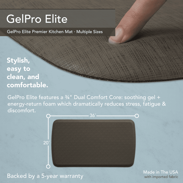GelPro Elite Anti-Fatigue Kitchen Comfort Mat 20x36 Linen Granite Grey 