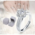 thumbnail image 3 of Anillo De Compromiso Plata 925 Para Mujer Ajustables Promesa Modelo Plateado, 3 of 4