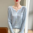 thumbnail image 4 of DuoJiaJ Women's Cardigan,Cardigan With Colorful Buttons And Faux Pockets Lightweight Knit For Early Fall Seasonal Fashion, 4 of 5