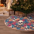 thumbnail image 5 of Bingfone Christmas Tree Skirt Mat Christmas Decoration Interior 48" -colorful Skull rose, 5 of 6