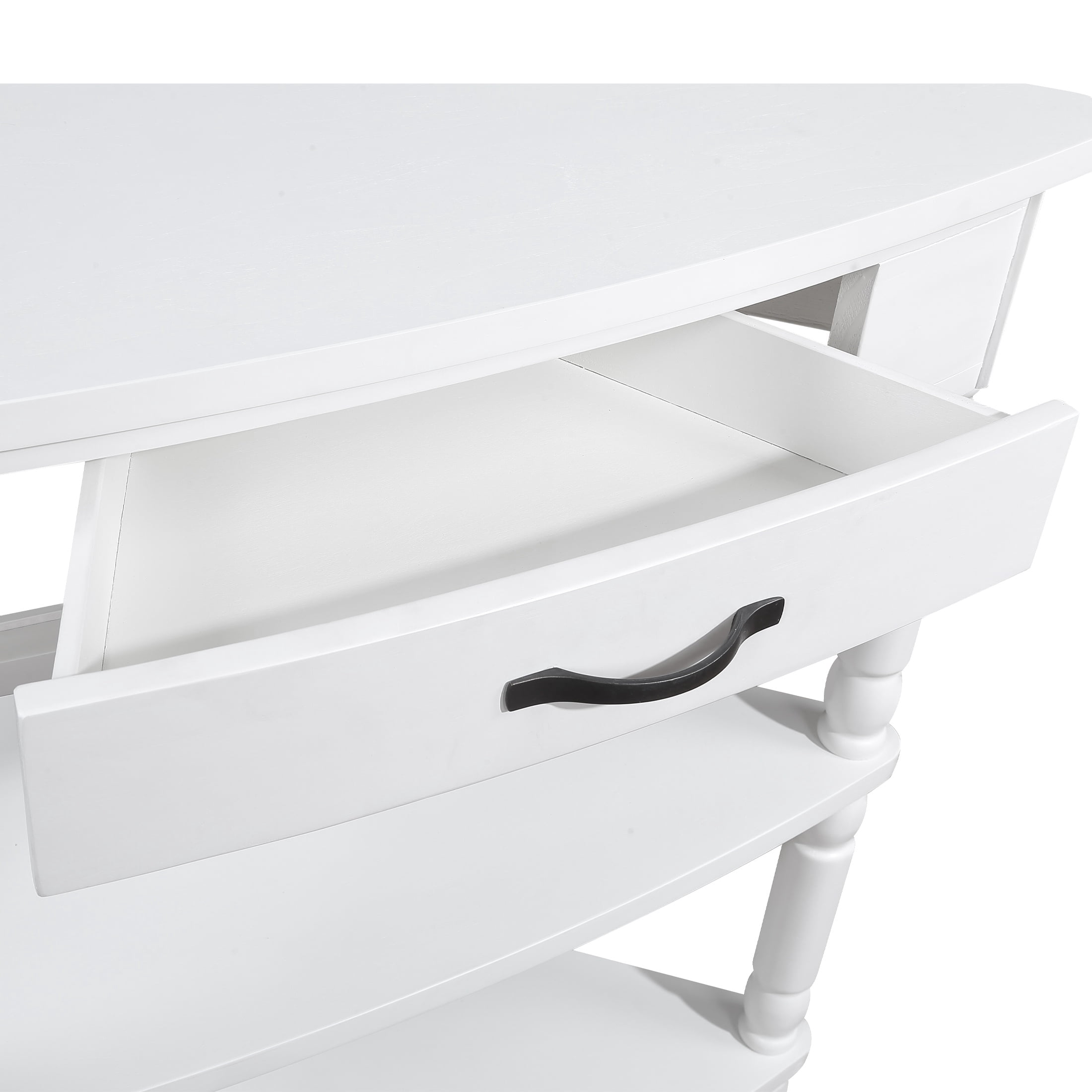 PORKISS Small Triangle Corner Table, End Table Side Table with 1 Drawer Solid Wood Legs, Console Table for Small Spaces/ Living Room, White #1