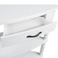 thumbnail image 4 of PORKISS Small Triangle Corner Table, End Table Side Table with 1 Drawer Solid Wood Legs, Console Table for Small Spaces/ Living Room, White, 4 of 12