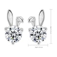 thumbnail image 2 of Fiaya Women Simple Fashion Animal Studs for Women, Silver Sparkling Bunny Diamond Earrings, Jewelry Gifts for Daughter Sister (C), 2 of 3