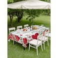 thumbnail image 3 of Outdoor Tablecloth with Umbrella Hole and Zipper, Valentines Love Heart Rectangle Table Cloth 52x70 Inch Waterproof Tablecloth, Eucalyptus Red Love Heart Retro Picnic Table Cover for Patio Camping, 3 of 7