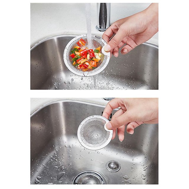 2 uds colador de fregadero de cocina colador de desagüe de fregadero de acero inoxidable LingWen 1327534334159