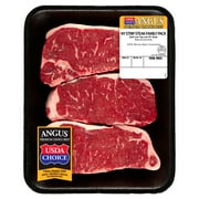 New York Strip Steak, Choice Angus Beef, 3 Per Tray, Family Pack, 1.53 - 2.63 lb