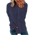 thumbnail image 1 of Chemises de Compression à Manches Longues pour Femmes à Col Rond Uni Plus Sweat-Shirt Oversize Pulls Coupe Ample à la Mode des Hauts Légers pour les Femmes de Grande Taille Gris M, 1 of 6