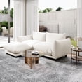 thumbnail image 4 of Indecor Home Upholstery Sofa Modern Sectional Couch Loveseat with Ottoman for Living Room Bedroom Apartment White, 4 of 5